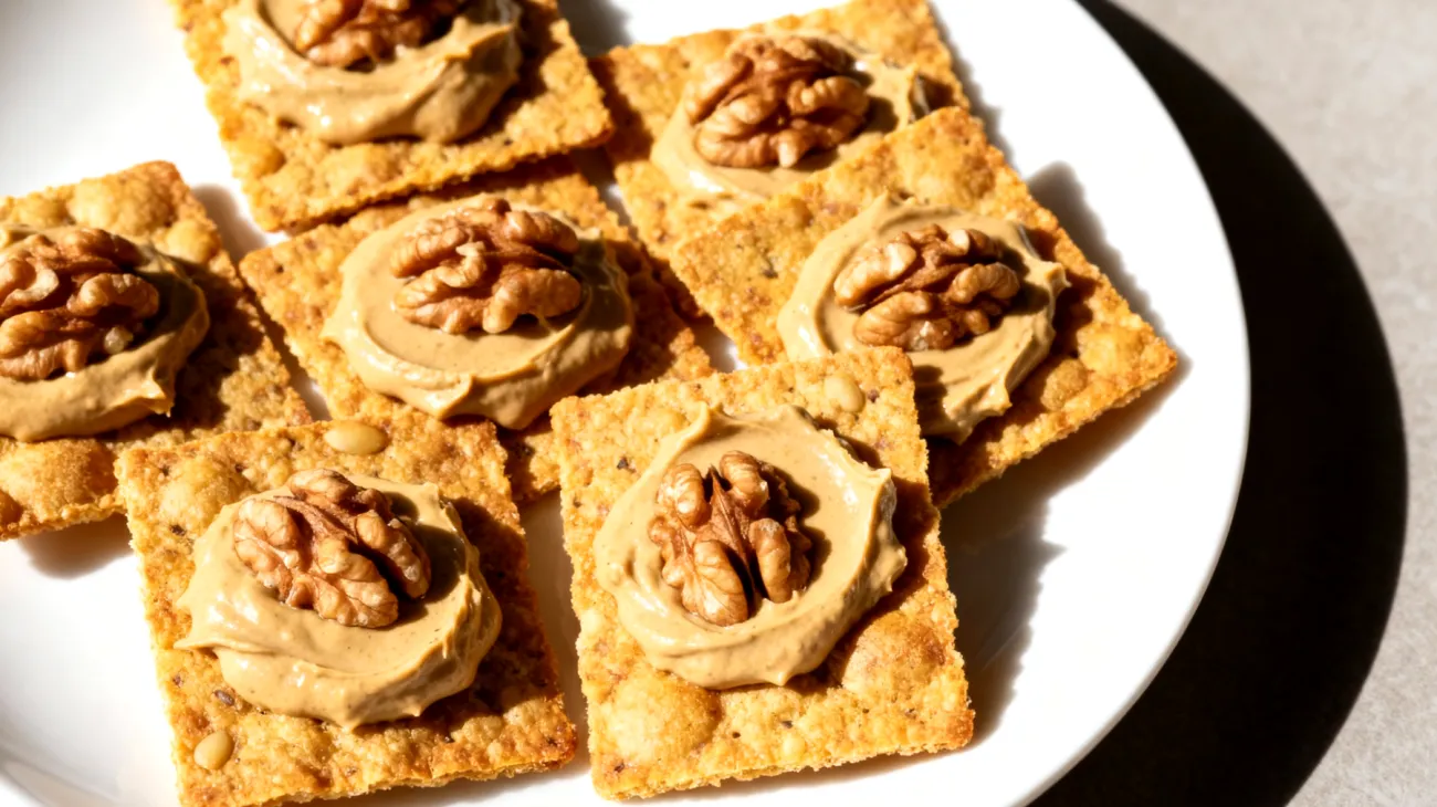 Lupinenbohnen-Cracker mit Walnuss-Tahini-Aufstrich"